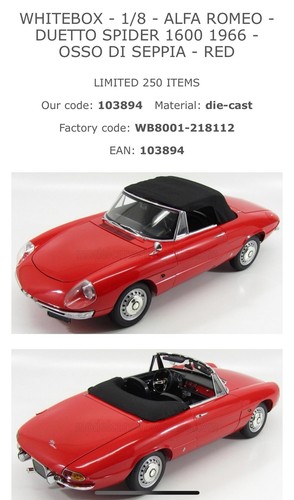 Whitebox alfa romeo - -, 1/8