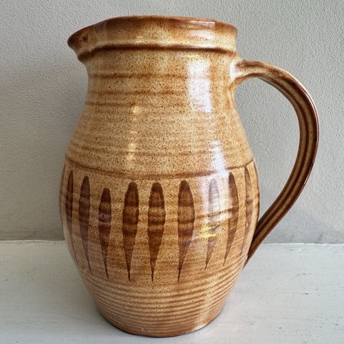 Studio pottery jug vase - 8”,