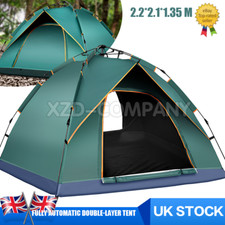 3-4 Man Automatic Instant Double Layer Pop Up Camping Tent Waterproof Outdoor UK