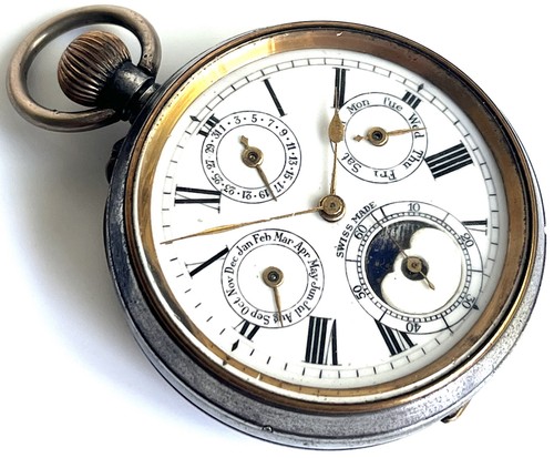Pocket watch antique gunmetal - watch,