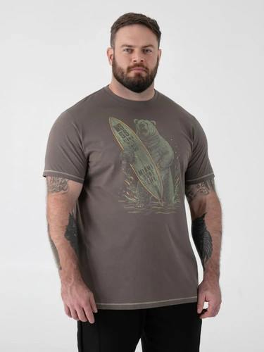 D555 mens shirt surfing bear - t-shirt,