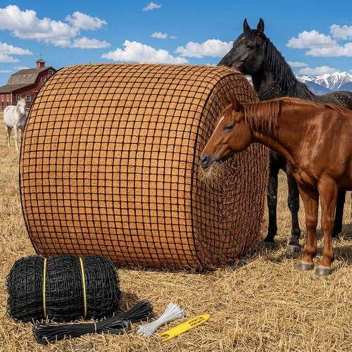 5x5 round bale hay net - round,