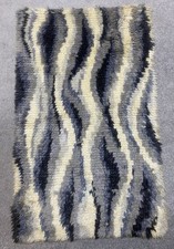 Vintage Scandinavian Swedish Wool Rya Weaving Rug Wall decor 122x72cm