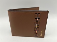 Paul Smith Signature Stripe Tan Woven brown Leather Billfold Wallet