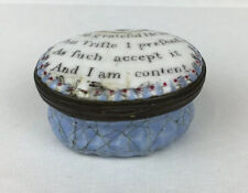 Bilston Enamel Box Antique “With Grateful Heart This Triffle I Present” A/F