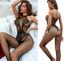 Womens Bodystocking Open Crotch Fishnet Body Stocking Lingerie Bodysuit 6-20