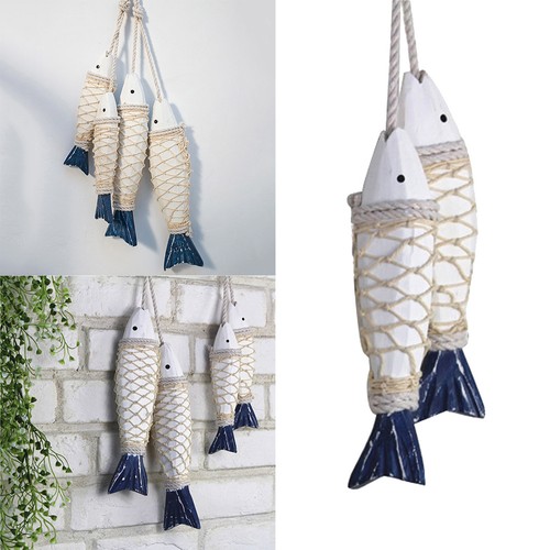 Wood fish pendant coastal - wood,
