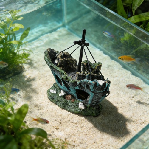 Aquarium resin warship - aquarium,