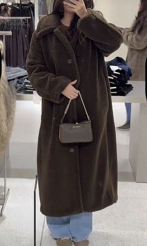 Zara faux shearling coat - shearling,