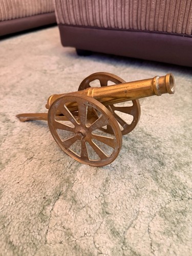 Vintage brass cannon ornament - cannon,