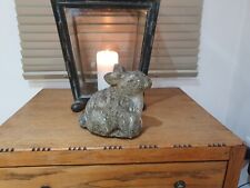 Vintage Beautifully Weathered Concrete Baby Rabbit Garden Statue Prop Decor Art