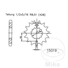 Pinion for MZ/MUZ RT 125 16