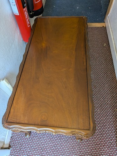 Mahogany carved edged coffee - a,