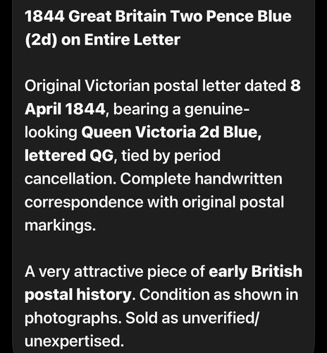 1844 queen victoria entire - 1844,