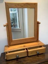 Pine Swing Mirror With Integrated Drawers