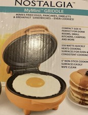 Nostalgia MGD5OR MyMini Personal Electric Griddle, Eggs, Omelets New Compact