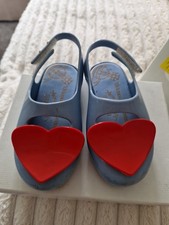Vivienne Westwood,5/6,18mt To 2yrs, Child Shoes,Blue With Red Heart.Mini Melissa