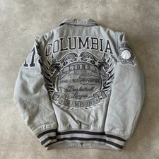 Stall & Bean Letterman Jacket Mens Smal Columbia Varsity Vintage Coat, Grey