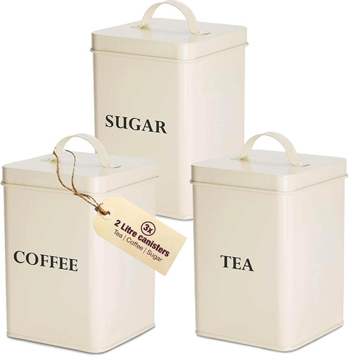 Tea coffee sugar canisters set - canisters,