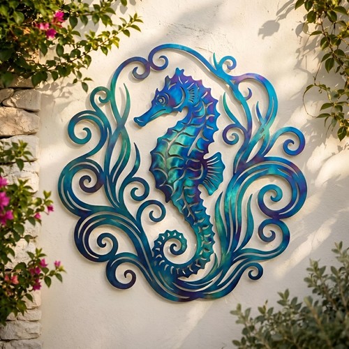 Seahorse metal wall art - seahorse,