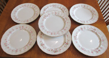 SET OF 7 PARAGON VICTORIANA ROSE 27CM DINNER PLATES IN GOOD USED CONDITION