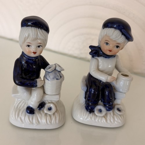 Vintage porcelain boy girl - porcelain, &