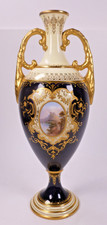 COALPORT ANTIQUE VASE HAND PAINTED MOUNT ORGUEIL CASTLE (JERSEY) c.1890