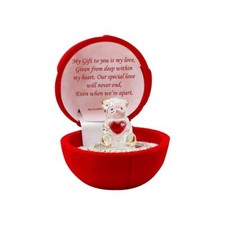 OnlineStreet - Love Heart Teddy Bear Ornament Red Celebration Rose Gift Boxed Gl