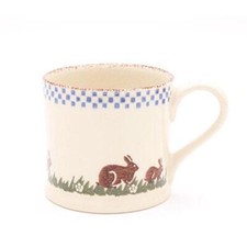 BRIXTON POTTERY NEW HANDMADE 250ml POTTERY MUG - Rabbits