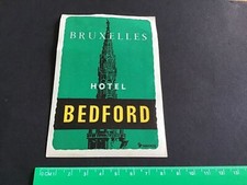 Bruxelles Hotel Bedford vintage luggage baggage label R34274