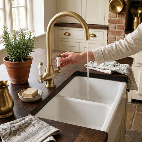 Traditional brass kitchen - brass, tap