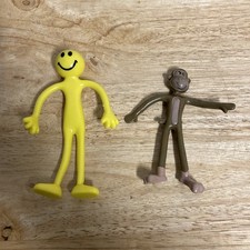 Bendable Smiler Yellow Man Bendy Smiley and Monkey Figures Bundle Job Lot