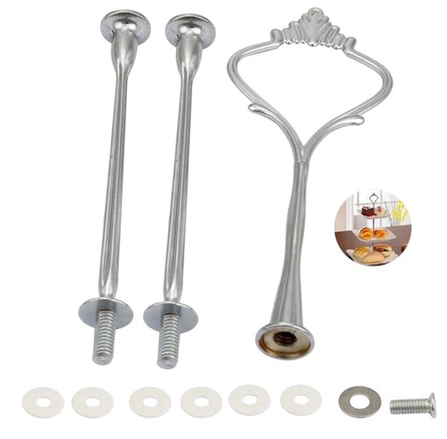 Silver tier cake plate stand - plate,