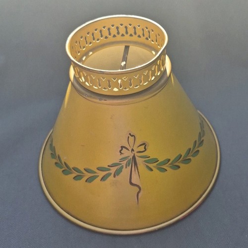 Vintage yellow toleware metal - yellow,