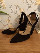 Whistles Mai Tai Black Nubuck Leather Ankle Strap Court Shoes. Size 6. Worn Once