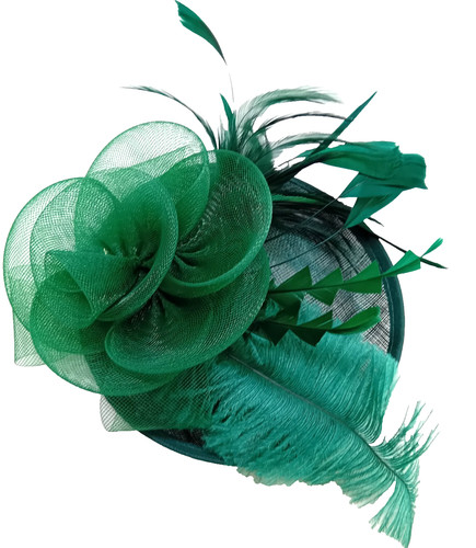 Emerald green fascinator - ,