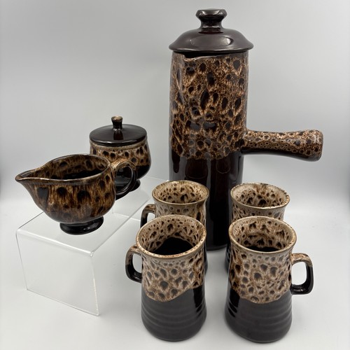 Vintage brown drip glazed - brown,