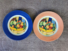 Jammet Seignolles Mangue Limoges France Dinner Plates Fruit Bowl 10.5" Set of 2