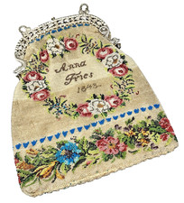 1843 Antique Beaded Purse Bag