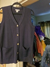 Vintage Charmance Knitted Sleeveless Button Up Cardigan Tank Top Size 14/16 (A4)