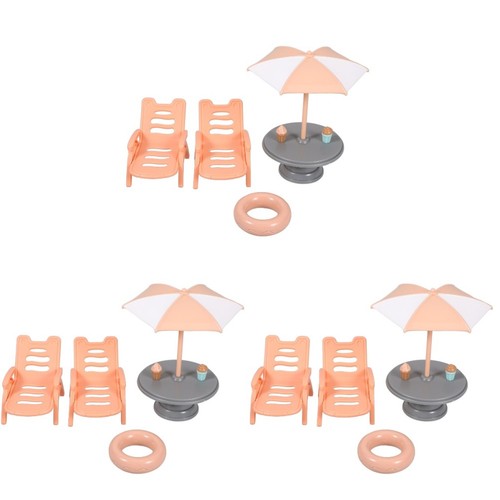 Miniature orange beach chair - miniature,