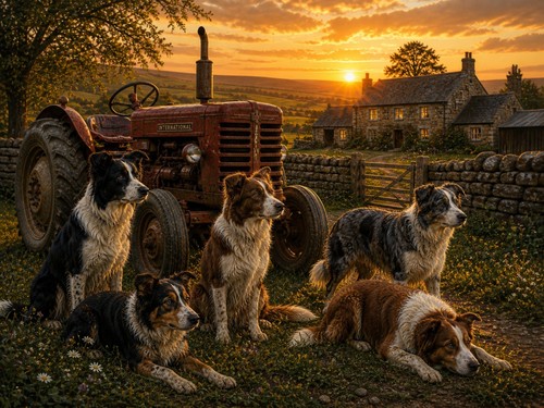 Border collie art print - collie,