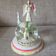 Vtg Angel Looking Over Snowglobe Jim Shore  Style Christmas Decoration NOF