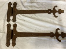 A Pair Of Iron Antique Hand Forged Door Hinges