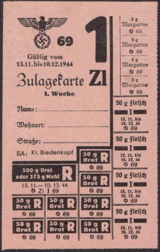 Food rations coupons - 1944,