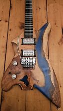 Custom Unique Blue River epoxy Resin Left Handed Electric Guitar Bareknuckle