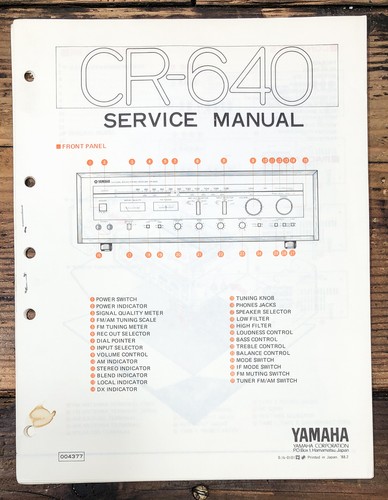 Yamaha 640 receiver service - yamaha, cr-640