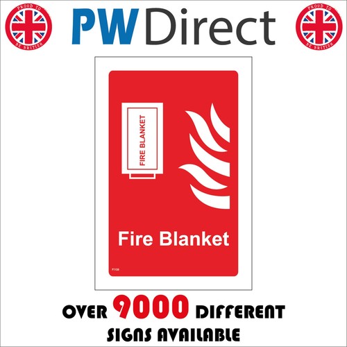 Sign fire blanket - fire, in