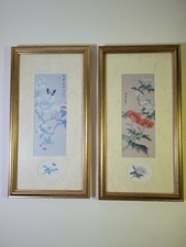 Vintage Japanese Floral Prints Framed Manuscript Limited England Series #1694