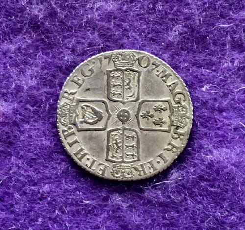 Queen anne 1707 sixpence - 1707,